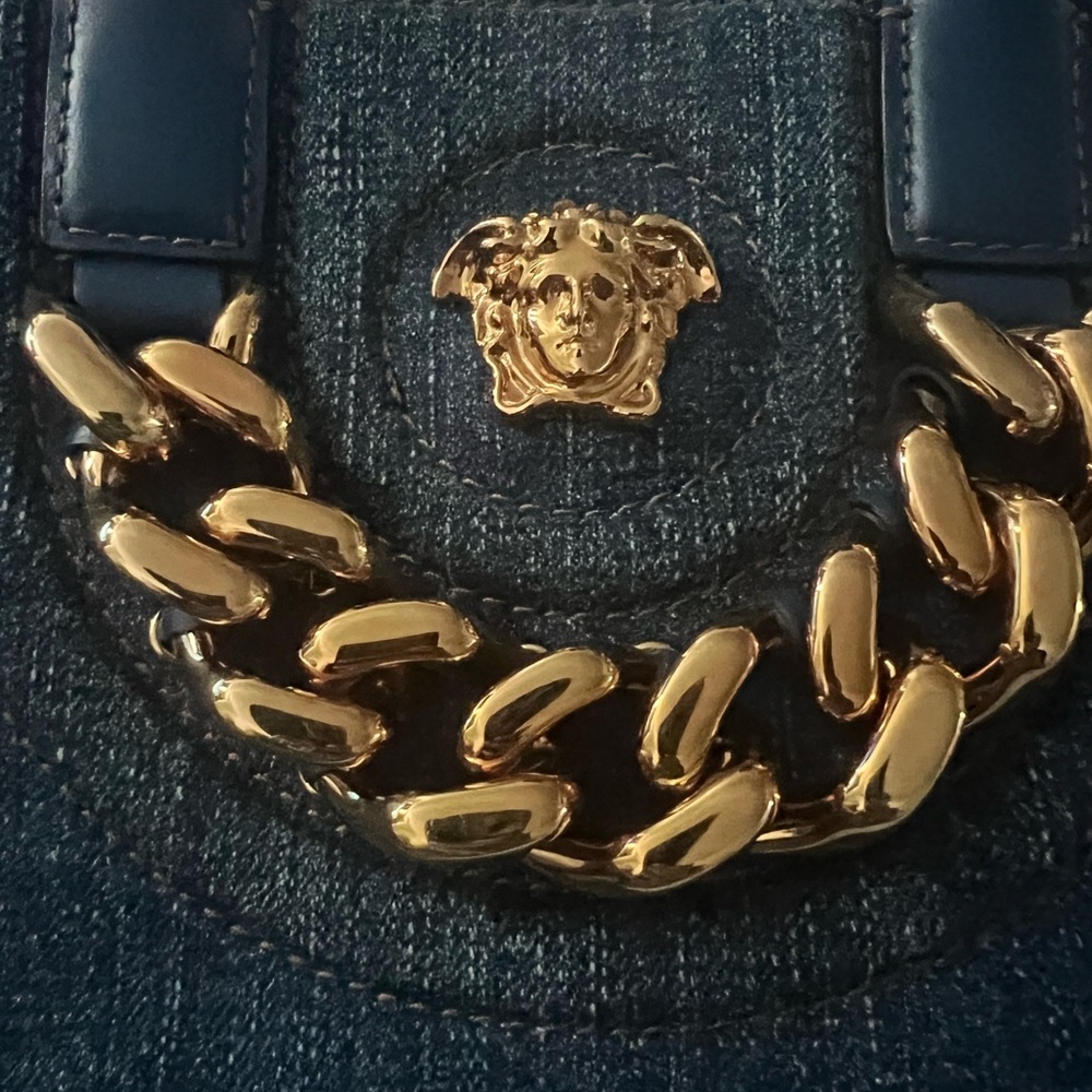 VERSACE denim Le Medusa mini tote - Picture 4 of 8
